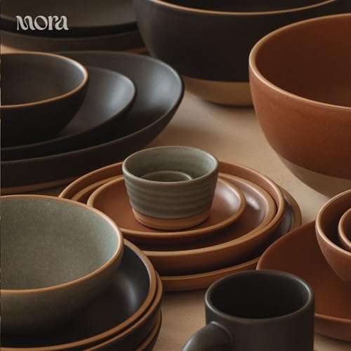 Mora Micro Ramekins Set of 4, 6oz Ceramic Pottery Baking Dishes - Microwave, Oven and Dishwasher Safe - Harvest - color: Harvest, size: Micro