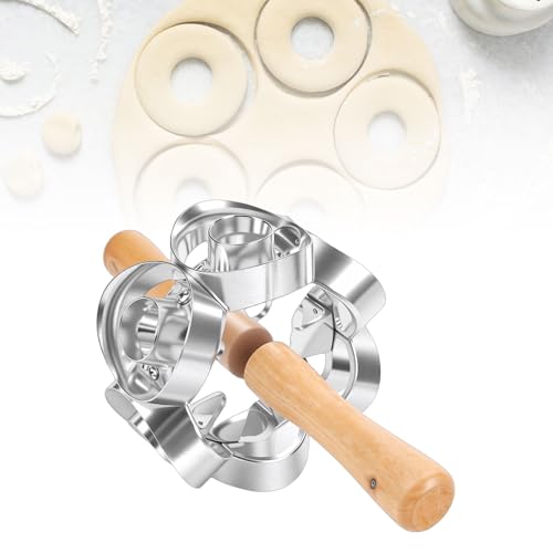 Donut Cutter, Aluminum Alloy Doughnut Cutter With Hole, Donut Roller With Rolling Pin And Handle For Dessert Shops Kitchens Home Baking (Style 2) - size: Style 2