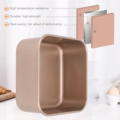Deep Cake Pans For Baking Pan Deep Square Stick Proof Stackable Thickened Carbon Steel Baking Sheet for Cake Bread Barbecue (Small 17 * 17 * 8cm/6.7 * 6.7 * 3.1in) - size: S 6.7 x 6.7 x 3.1 inches