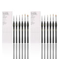 6Pcs Miniature Paint Brushes Set with Triangular Handles - for Acrylics, Oils, Watercolors & Paint by Number, Figurine（2PACK）(Black) - size: 12PCS