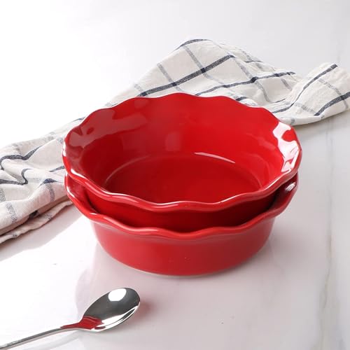 ONEMORE 6.8 Inch Ceramic Pie Pans, 16 oz Deep Dish Pie Pan Set of 4