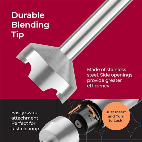 Mueller Immersion Blender Handheld - 8 Speed Stainless Steel Electric Hand Blender, Emulsion Blender Stick Kitchen Gadget with Turbo Mode - size: Single Stick