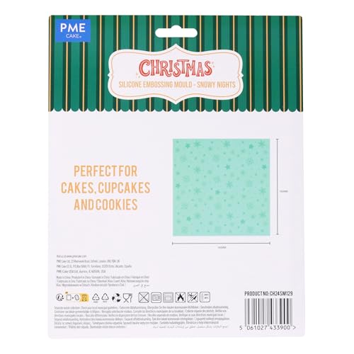 PME Christmas Fondant Embossing Mould - Snowy Nights (6 x 6 inch)