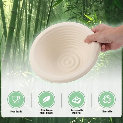 6-Pack 7.5" Round Banneton Bread Proofing Basket with Liners - size: 6pcs 7.5inch Round