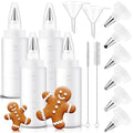 4 Pcs 4oz Cookie Icing Bottles with 6 Different Tips 2 Funnels