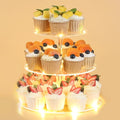 3 Tier Cupcake Stand Cupcake Holder with LED, Acrylic Round Cupcake Tower - size: 3 Tire round