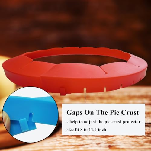 Adjustable Pie Crust Shields Baking Protectors, Silicone Cover Ring Fits 8-11.4 Inch Pies, Baking Pie Pizza Crust Shield Protector Cover for Edges (Blue-2pcs) - color: Blue-2pcs