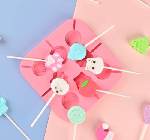 2pcs Cute Silicone Lollipop Mold Set for Kids,Candy Molds (2pcs Catpaw) - color: 2pcs Catpaw