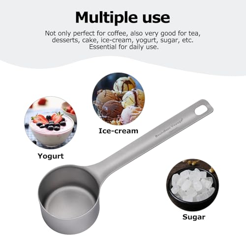 iBasingo Titanium Coffee Scoop 35ml Measuring Spoon,Ticolor Ti1128T - color: Sandblasted