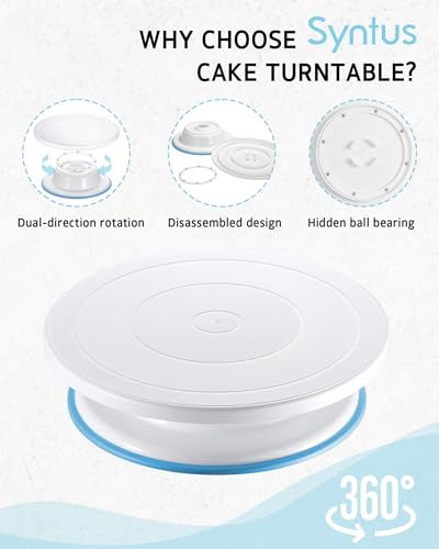 Syntus 65 PCs Cake Decorating Kit with Cake Stand, Cake Baking Supplies - color: Blue