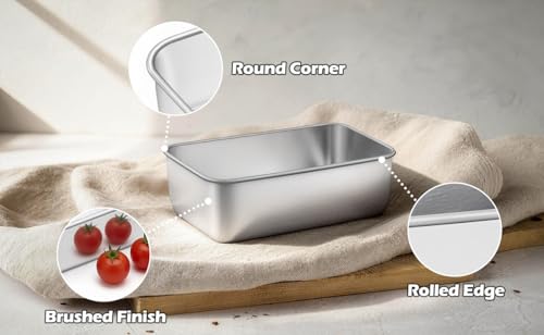 Leonyo 6.3x3.5IN Stainless Steel Mini Loaf Pans for Baking Bread, 4 Pack - size: Small
