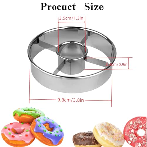 Donut Cutter, 3.86 Inch Stainless Steel Doughnut Cutters Mold, Baking Tools for Making Donuts and Mousse Ring Cookie