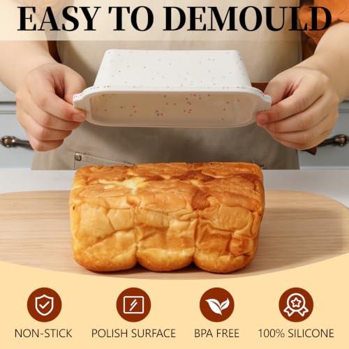 2 Pack Silicone Bread Loaf Pans, Metal Reinforced Bread Pan Small Loaf Pans - size: Small 6''×3.5'' (1-Cavity)