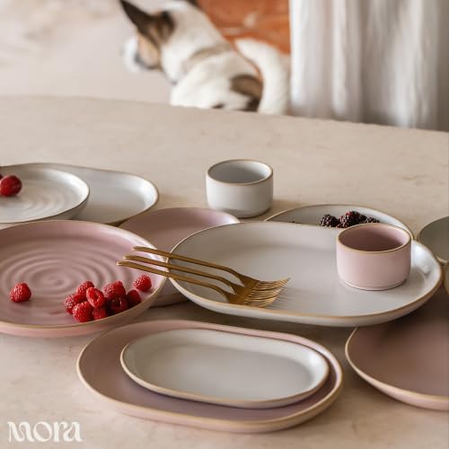 Mora Micro Ramekins Set of 4, 6oz Ceramic Pottery Baking Dishes - Microwave, Oven and Dishwasher Safe - Dawn - color: Dawn, size: Micro