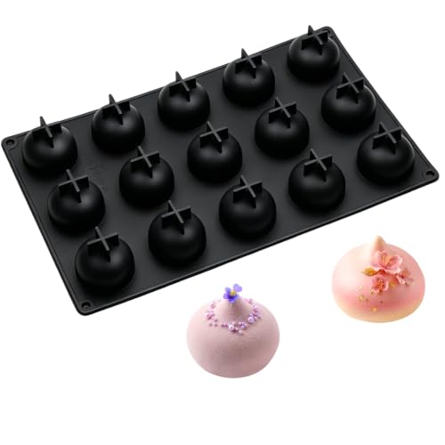 3D Small Peach-shaped Silicone Molds for French Dessert, Chocolate, Candy - color: Black-R0244