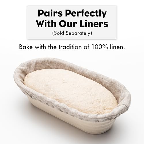 Brod & Taylor Banneton Batard 10” Proofing Basket for Sourdough & Artisan Bread Baking – Stackable, Made From Bamboo & Sugarcane Pulp (2-Pack)