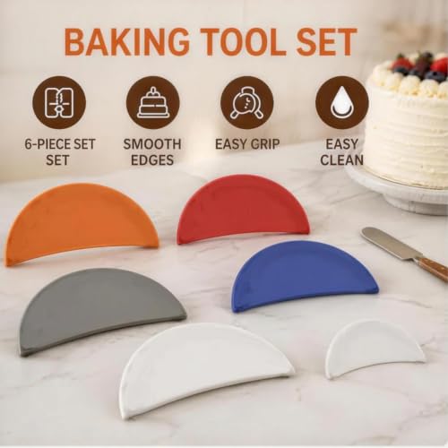 6 Pcs Cake Decorating Tools Set, Icing Comb Scrapers for Cake Leveler, Baking Tools for Cake Decoration