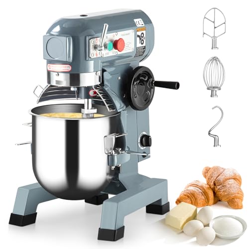 Commercial Food Mixer 20QT, Commercial Mixer with 3 Adjustable Speeds, Dough Mixer Timing Function, Commercial Stand Mixer with Stainless Steel Bowl for Schools Bakeries Pizzerias - size: 20 qt