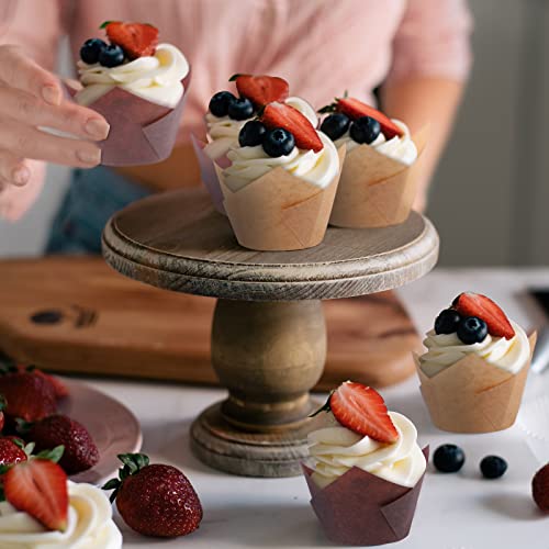 Aodaer 240 Pcs Mini Cupcake Liners Muffin Liners Baking Cups - color: Brown,Natural