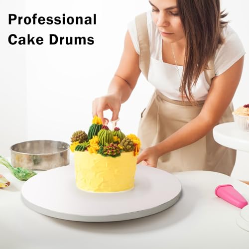 Trwcrt 10 PCS Cake Boards 12 Inch Round, Cake Drums 1/2 Inch Thick Sturdy Multiple Layers Smooth Edged for Birthday Wedding Party Displays - size: 12inch