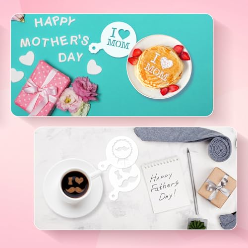 JULBEAR 36Pcs Mother's Father's Day Cookie Cake Stencil Templates - style: Mother's Day and Father's Day