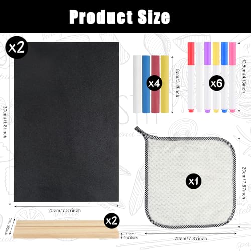 2 Packs Chalkboard 8 x 12 Inch Tabletop Double-Sided Message Board With Wood Base for Kitchen, Wedding, Bar and Restaurant, Black - color: Black-2, size: 8"W x 12"H