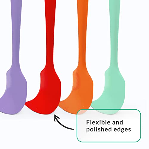 Elihome Chef Series 3 Piece Silicone Spatula Set - 600°F Heat Resistant Non Stick Rubber Kitchen Scraper Spatulas for Cooking, Baking, and Mixing – BPA Free and LFGB Certified Silicone, Purple Color - color: Purple