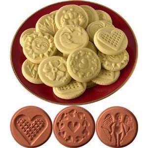JBK Pottery Terra Cotta Cookie Stamps for Baking, Oven & Dishwasher Safe - Cookie Cutter, Molder, Stamper Press, Ideal for Cookies, Polvoron, Pastry, Shortbreads, Butter Maker - Love Set of 3 Designs - size: Love Set of 3
