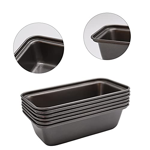 Zddaoole 6 PCS Mini Nonstick Carbon Steel Baking Bread Pan,Mini Loaf Pans,Small Banana Bread Tins,6.2" x 3.2" - size: 6 Pack
