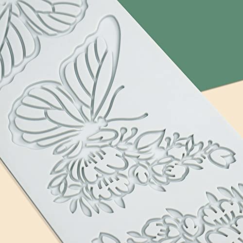 Hollow Leaf Silicone Mold Chocolate Candy 3D Hollow Leaf Candy Mold Food Cooking Meals Decorations Fondant Mold Polymer Clay Molds (Butteryfly L_11.24x3.6x0.12inch) - size: Butteryfly L_11.24x3.6x0.12inch