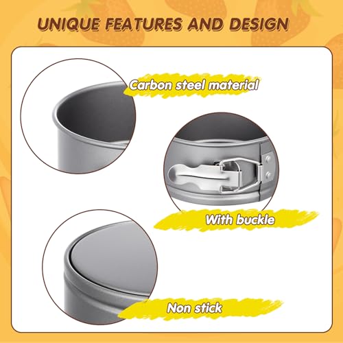 Sunnyray 12 Pcs 4 Inch Springform Pans Mini Cheesecake, Grey - color: Gray