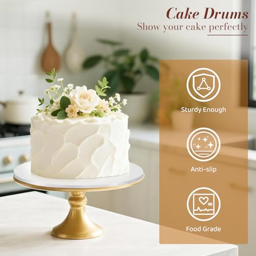 14 PCS Cake Boards 10 Inch Round, 10 Inch Cake Drums, 1/4" Thick Cake Drum, Cake Board Food Grade Cake Base