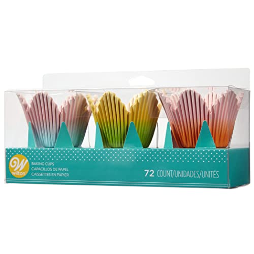 Wilton Ombre Flower Petal Cupcake Liners, Pastel Baking Cups for Easter, Weddings, Baby Showers & Spring Desserts, 72-Count