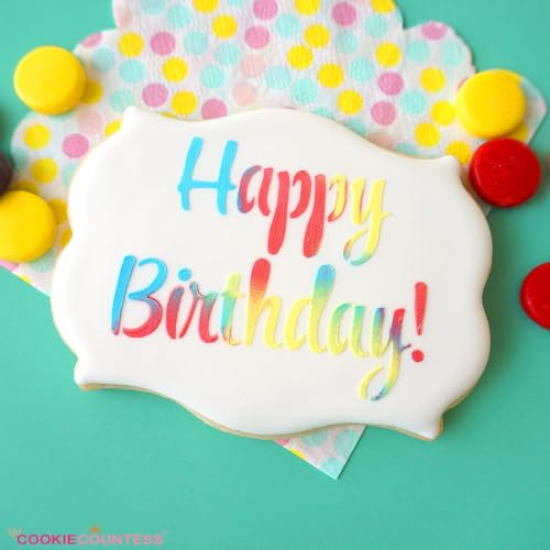 The Cookie Countess Script Happy Birthday Stencil