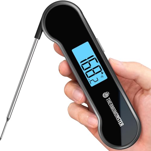 0.5 Sec Instant Read Meat Thermometer Digital for Cooking, Black - color: Black