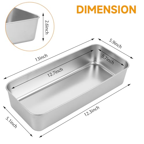 AKOLAFE 4 Pack Stainless Steel Loaf Pan Large 12.5”x5.5” Banana Bread Pan for Homemade Bread Loaf Pans for Baking Bread Tin Long Sourdough Bread Baking Pan Metal Sandwich Loaf Bread Pans for Meatloaf