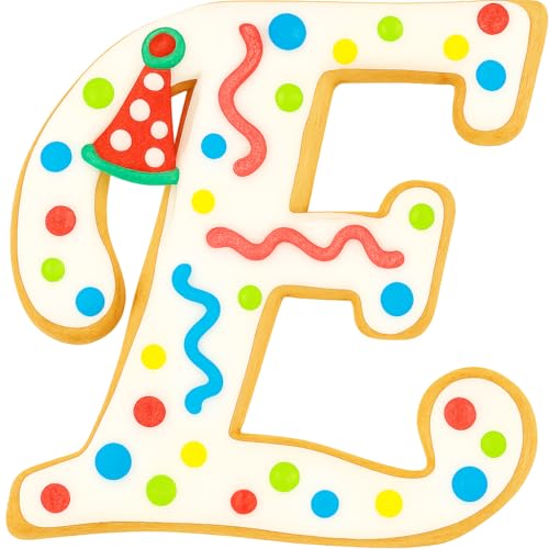 Mighty Gadget Fancy Cursive Letter A to Z Cookie Cutter - 4" Tall Alphabet Baking Mold (Random Color) (E) - color: E