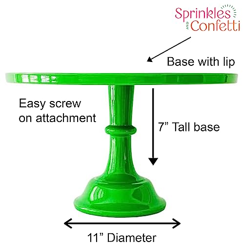 11-Inch Green Melamine Cake Stand Pedestal Reusable Dessert Party Display - color: Green