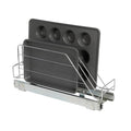 Household Essentials Glidez Multipurpose Chrome-Plated Steel Pull-Out/Slide-Out Storage Organizer for Cookware and Bakeware - Fits Standard Size Cabinet or Shelf, Chrome - size: 5" - Extended, style: Single Tier