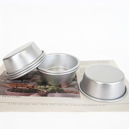 3 Inch Round Egg Tart Mold, Aluminum Small Tartlet Tin Cake Pan - size: 3.66" x2.87" x1.22" Aluminum