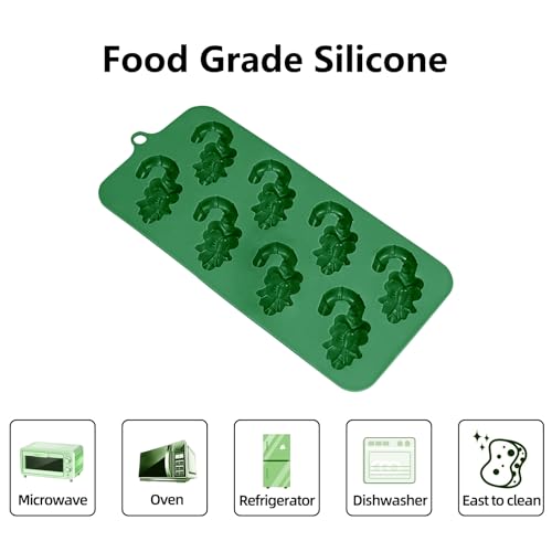Christmas Silicone Candy Molds Includes Christmas Tree and Candy Cane Chocolate Molds (2PCS) for crafting chocolates, ice cubes, sweets, and cake embellishments - size: Christmas Tree and Cane