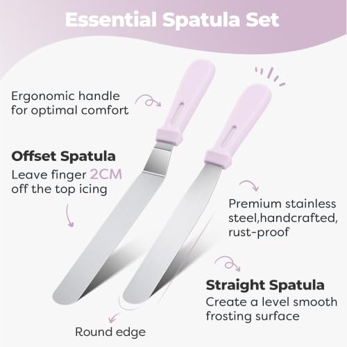 Kootek 71 Cake Decorating Kit Baking Supplies Tools for Beginners & Pros - color: Light Purple