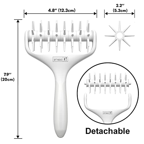 Orblue Pizza Dough Docker, Pastry Roller with Spikes Pizza Docking Tool for Home & Commercial Kitchen - Pizza Making Accessories that Prevent Dough from Blistering Light Gray - color: Ice Gray
