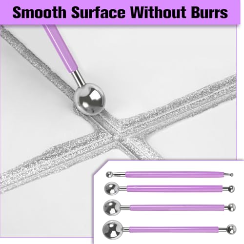 SPEEDWOX 4pcs Caulking Tool Set Metal Ball Modeling Tools Double Ended
