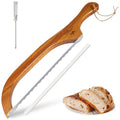Sourdough Bread Knife, Bread Slicer for Homemade, 16" Wooden Bread Cutter