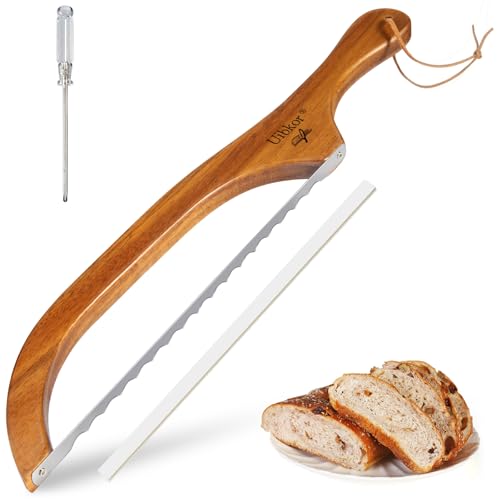 Sourdough Bread Knife, Bread Slicer for Homemade, 16" Wooden Bread Cutter