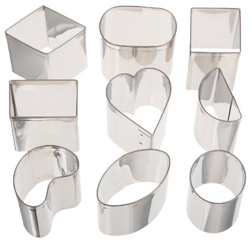 Ateco 9 pc Petit Four Stainless Steel Cutter Set - size: #2009 Petite Four Cutter Set, 9 pcs