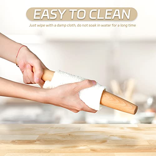 French Rolling Pin for Baking - AMPSEVEN Wooden Rolling Pin Dough Roller for Baking Pizza Pasta Dumpling Thin Pasta Piecrust 30CM 11.8inch - size: 30cm(11.81inch)