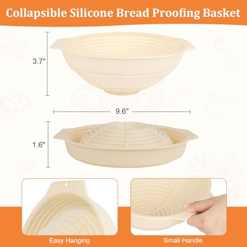 Sourdough Kit- Silicone Banneton, Dough Scraper, Lame, Whisk&Bag