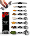 Styled Settings Stainless Steel Magnetic Measuring Spoons Set with Leveler - color: Black & Silver